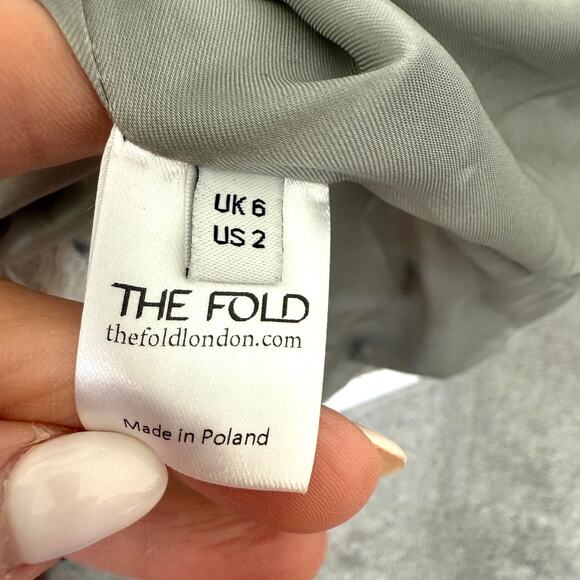 THE FOLD Eaton Tweed Dress Gray Wool Blend Midi Peplum US 2 Kate Middleton EUC - Picture 9 of 12